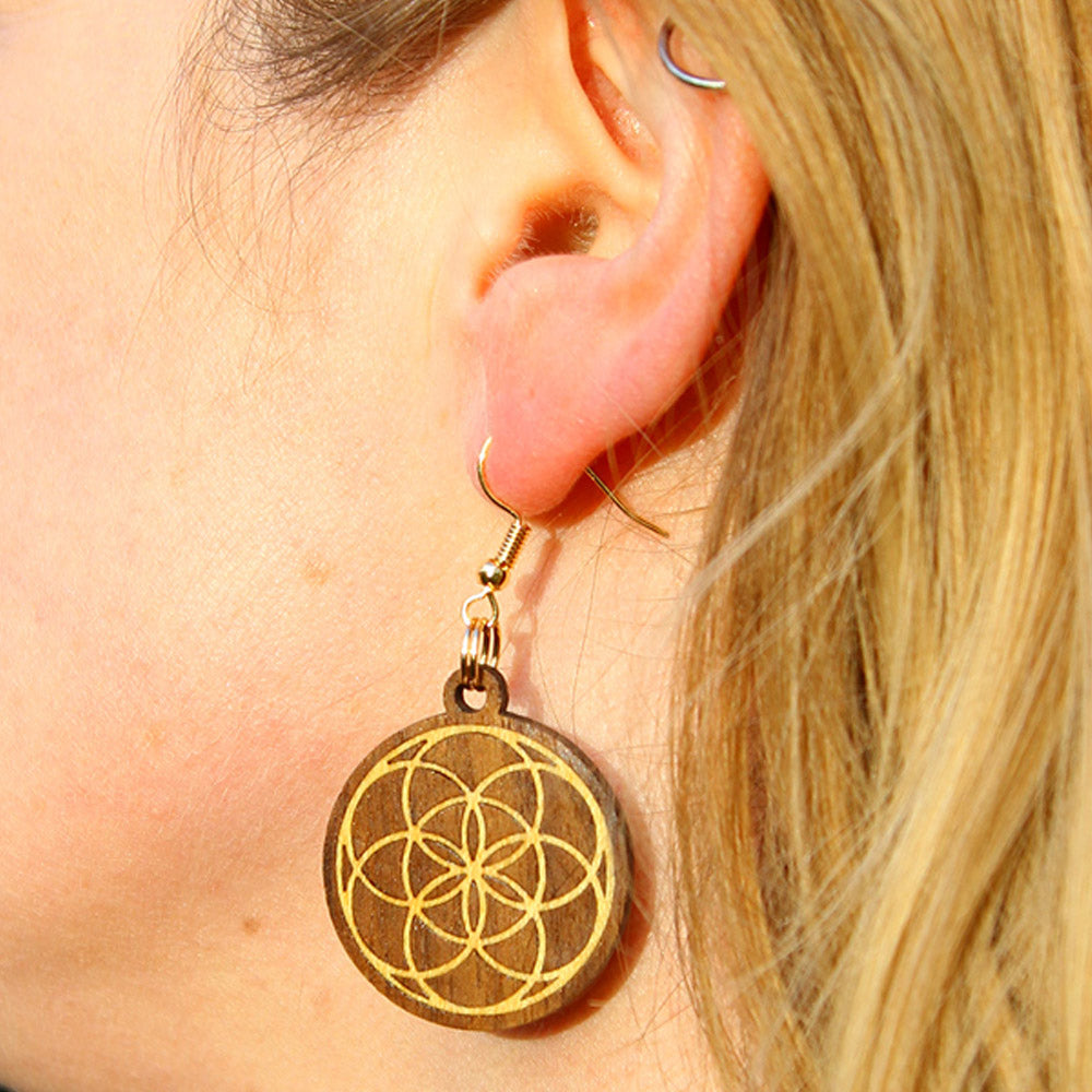 Seed of Life Inlaid Earrings
