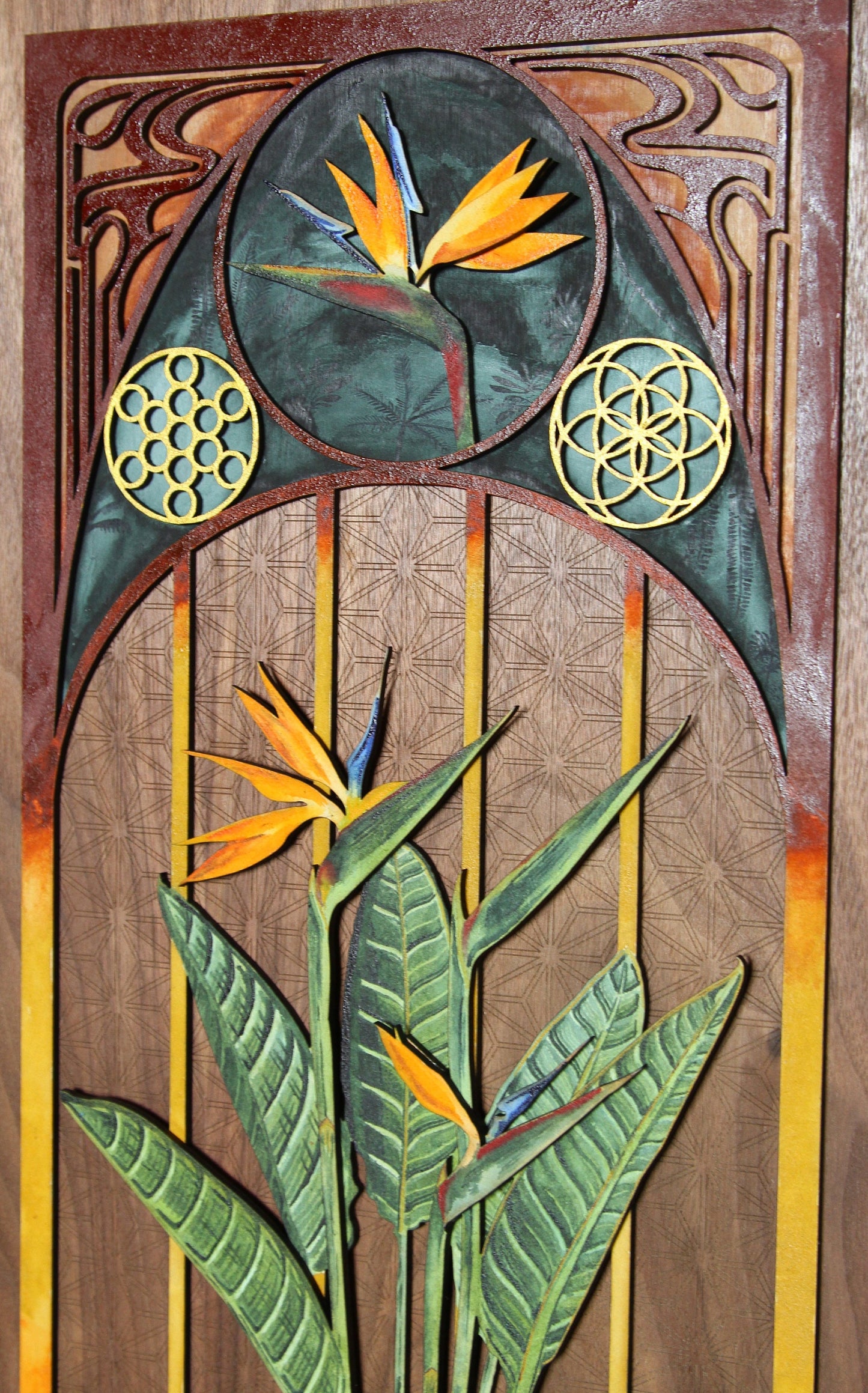 Bird of Paradise - Art Nouveau Wall Art Relief