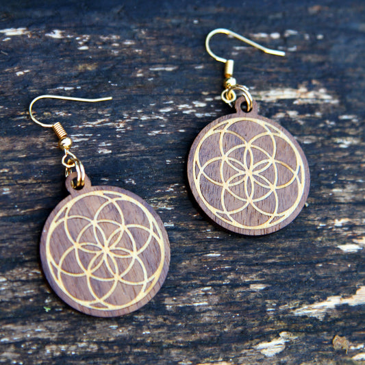 Seed of Life Inlaid Earrings