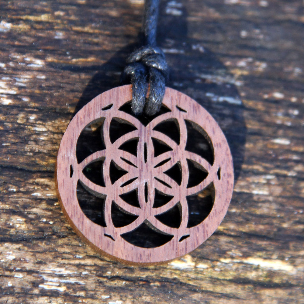 Seed of Life Walnut Pendant