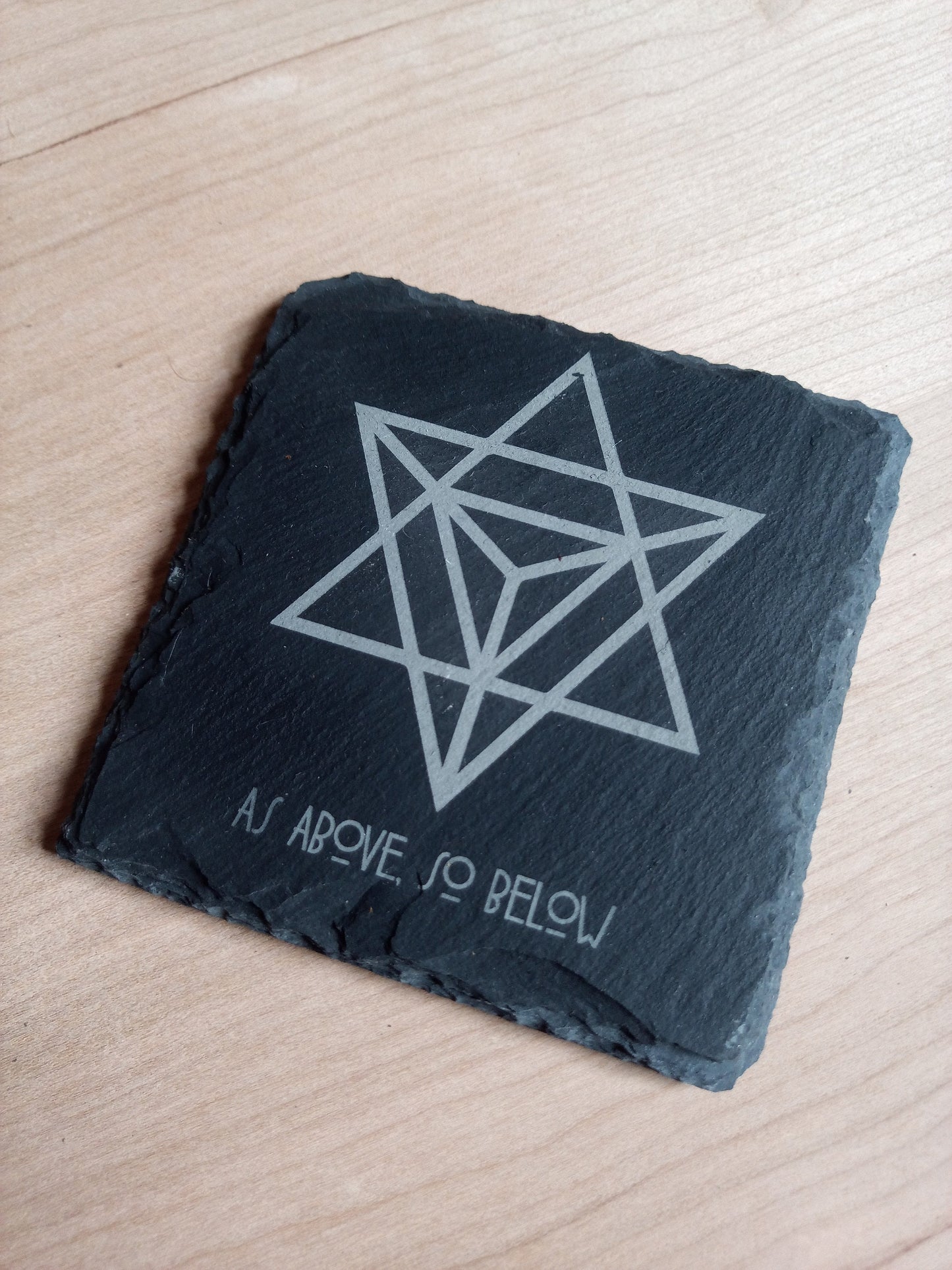 'Merkaba' Sacred Geometry Slate Coaster