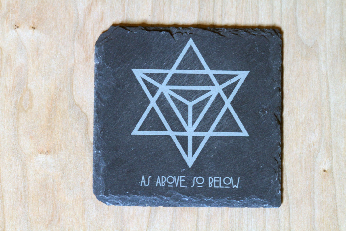 'Merkaba' Sacred Geometry Slate Coaster