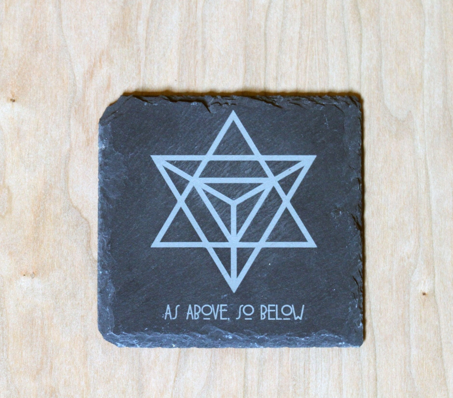 'Merkaba' Sacred Geometry Slate Coaster