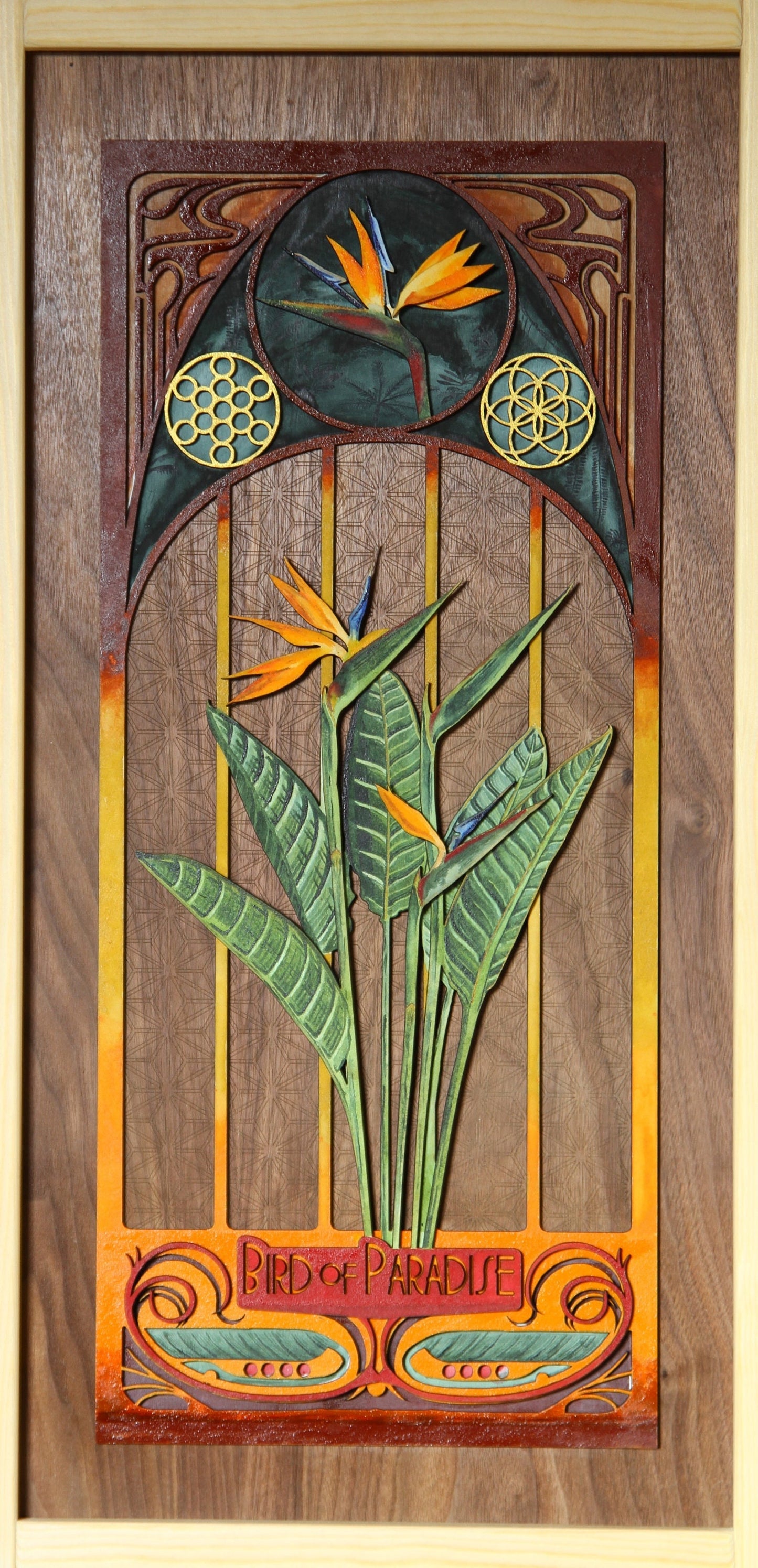 Bird of Paradise - Art Nouveau Wall Art Relief